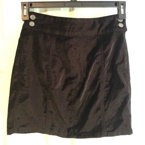 Free People Velvet Button Skirt